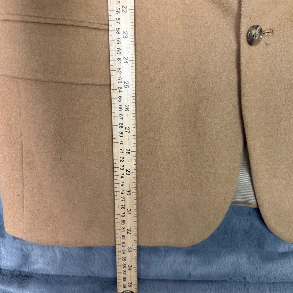 Stafford Options Mens 44R Camel Hair Blazer Tan Two Button Sport Coat USA Made